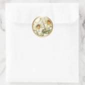 ALLE INITIALEN Gouden Monogram Witte Lillies Ronde Sticker (Tas)