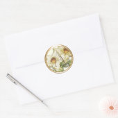 ALLE INITIALEN Gouden Monogram Witte Lillies Ronde Sticker (Envelop)