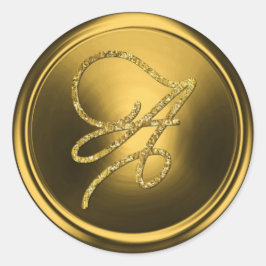 ALLE INITIALEN Gouden Script Monogram Goud Ronde Sticker