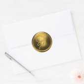 ALLE INITIALEN Gouden Script Monogram Goud Ronde Sticker (Envelop)