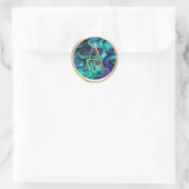ALLE INITIALEN Monogram Abstract Blauw Paarse Aqua Ronde Sticker (Tas)