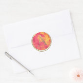 ALLE INITIALEN Monogram Abstract Sinaasappel Roze  Ronde Sticker (Envelop)