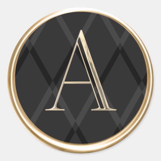 ALLE INITIALEN Monogram Diamantpatroon elke kleur Ronde Sticker (Voorkant)