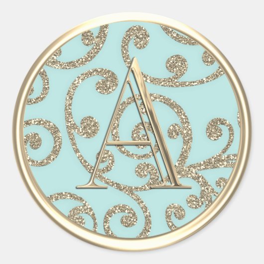 ALLE INITIALEN Monogram Glitter wervelt elke kleur Ronde Sticker (Voorkant)