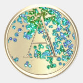 ALLE INITIALEN Monogram Kleurrijke Glitter Confett Ronde Sticker (Voorkant)