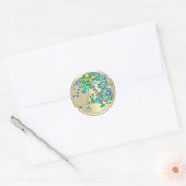 ALLE INITIALEN Monogram Kleurrijke Glitter Confett Ronde Sticker (Envelop)