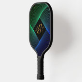 Alle Initialen Monogram Letter Green Blue Swirl Li Pickleball Paddle (Links)