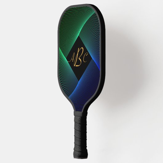 Alle Initialen Monogram Letter Green Blue Swirl Li Pickleball Paddle (Links)