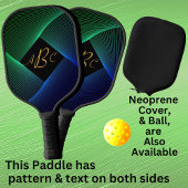 Alle Initialen Monogram Letter Green Blue Swirl Li Pickleball Paddle