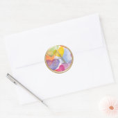ALLE INITIALEN Monogram Waterverf Harten Ronde Sticker (Envelop)