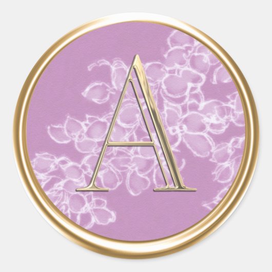 ALLE INITIALEN Monogram Wit Getrokken Bloemen Paar Ronde Sticker (Voorkant)