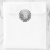 ALLE INITIALEN Zilveren Cirkel Monogram Zilver Ronde Sticker (Tas)