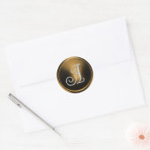 ALLE INITIALEN Zilveren Monogram 3 Brons Ronde Sticker (Envelop)