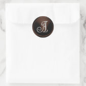 ALLE INITIALEN Zilveren Monogram 3 Chocolade Ronde Sticker (Tas)