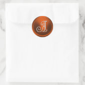 ALLE INITIALEN Zilveren Monogram 3 Pompoen Roest Ronde Sticker (Tas)