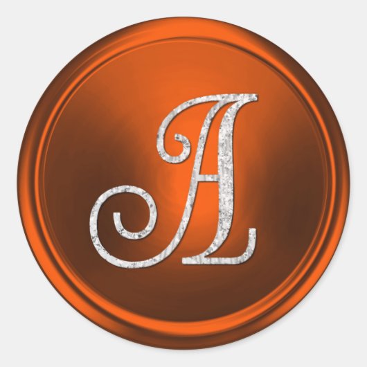 ALLE INITIALEN Zilveren Monogram 3 Pompoen Roest Ronde Sticker (Voorkant)