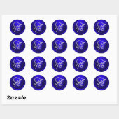 ALLE INITIALEN Zilveren Script Monogram Koningsbla Ronde Sticker (Vel)