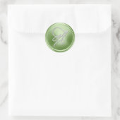 ALLE INITIALEN Zilveren Script Monogram Lichtgroen Ronde Sticker (Tas)