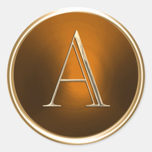 ALLE INITIËLEN Gouden monogram op roest Ronde Sticker (Voorkant)