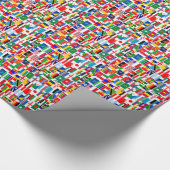 Alle internationale vlaggen cadeaupapier (Hoek)