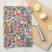 Alle internationale vlaggen theedoek (Quarter Fold)