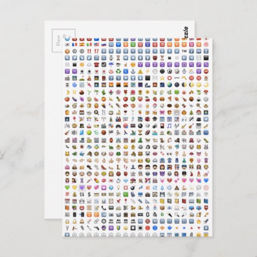 Alle iPhone/iOS emojis Briefkaart (Voorkant / Achterkant)