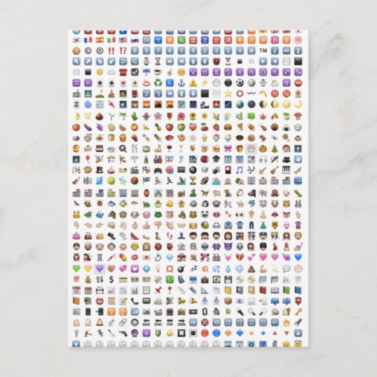 Alle iPhone/iOS emojis Briefkaart (Voorkant)