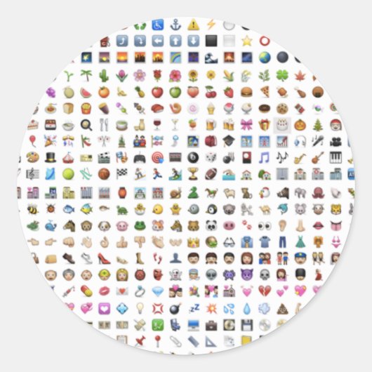 Alle iPhone/iOS emojis Ronde Sticker (Voorkant)