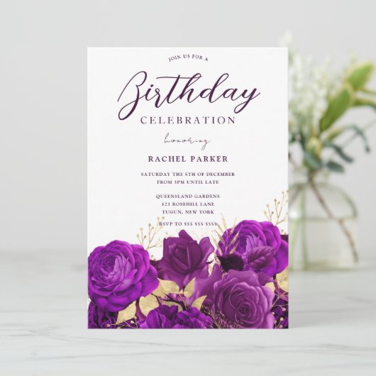 Alle jaren van de verjaardag van de Paarse partij  Kaart (Staand voorkant)