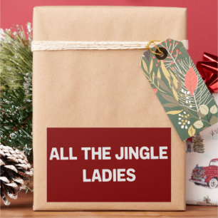 Alle Jingle Dames Grappige Kerst Overeenkomende Rechthoekige Sticker