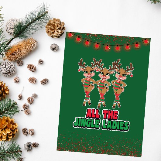 Alle Jingle Dames | Grappige rendier kerst Kaart