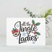 Alle Jingle Dames Hulst Kerstmis Kerstmis Kaart (Staand voorkant)
