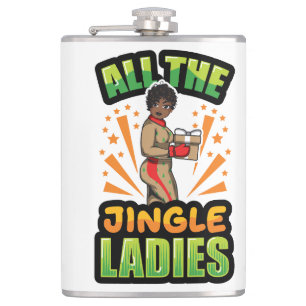 Alle Jingle Dames Kerst Pyjama Melanin X-m Heupfles