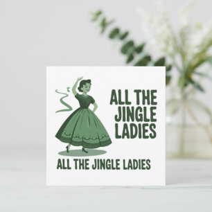 Alle Jingle Dames Kerst Vrouwelijke Kerst Feestdagenkaart