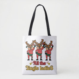 Alle Jingle Ladies schouder canvas tas