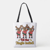 Alle Jingle Ladies schouder canvas tas (Achterkant)
