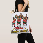 Alle Jingle Ladies schouder canvas tas (Dichtbij)
