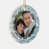 Alle Jubilea, 2-zijdig, Blauwgroen/blauw/wit Keramisch Ornament (Rechts)