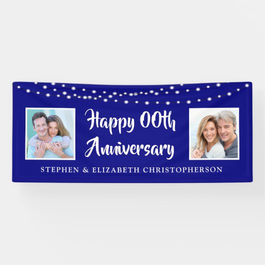 Alle Jubilea Foto's branden blauw Spandoek (Horizontaal)