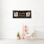 Alle Jubileum zwarte gouden sterren 2 Foto's Spandoek (Insitu)