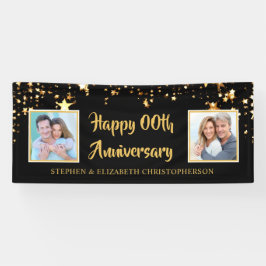 Alle Jubileum zwarte gouden sterren 2 Foto's Spandoek