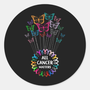 Alle Kanker Probleem Vlinders Linten Wereld Kanker Ronde Sticker