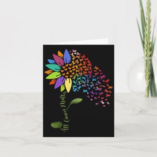 Alle Kanker Zaken Awareness Day Zonnebloem lint Kaart (Voorkant)