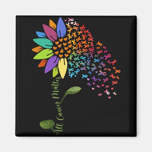 Alle Kanker Zaken Awareness Day Zonnebloem lint Magneet (Voorkant)