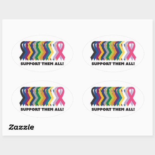 Alle kankerbewustwording ovale sticker (Vel)