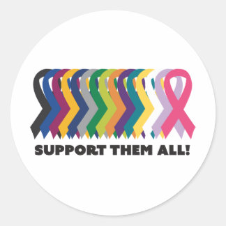 Alle kankerbewustwording ronde sticker