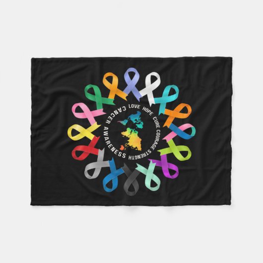 Alle kankerbewustzijn bestrijdt kanker lint onders fleece deken (Voorkant (Horizontaal))