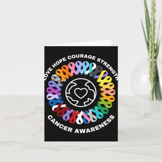 Alle kankerbewustzijn doet er toe elke kleur linte kaart (Voorkant)