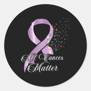 Alle Kankers Probleem Alle Ribbon Wereld Kanker Aw Ronde Sticker