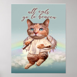ALLE KATTEN GAAN NAAR HEAVEN  Gift for cat lover Poster